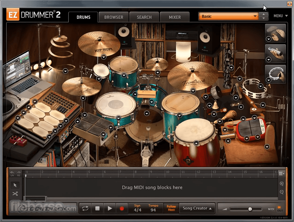 Studio drummer software